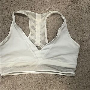 lululemon vneck mesh racerback bra white 10